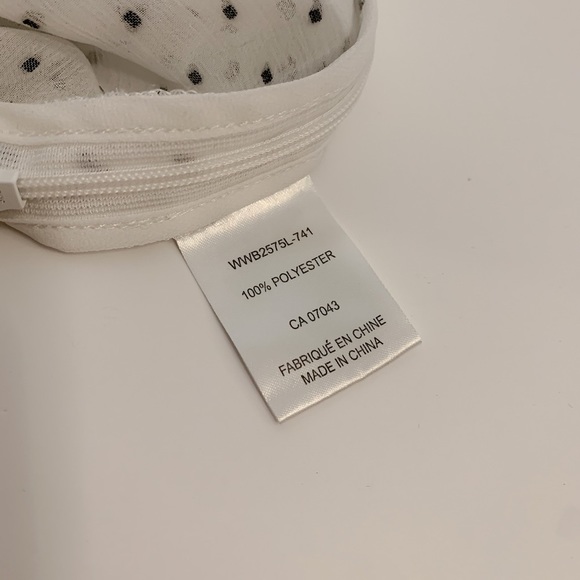 Maison Cinqcent Ruffled White & Polka Dots Blouse Size XS - Picture 8 of 11